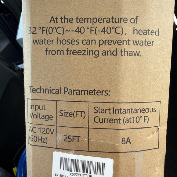SZFY Heated RV Water Hose 25FT Cold Weather 120V Drinking Safe 3/4 GHT - Picture 9 of 11